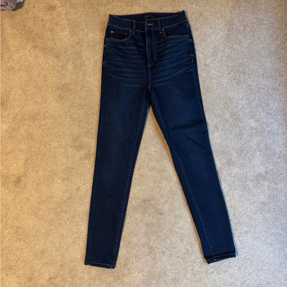Ann Taylor Blue Skinny Jeans High-Rise Stretch